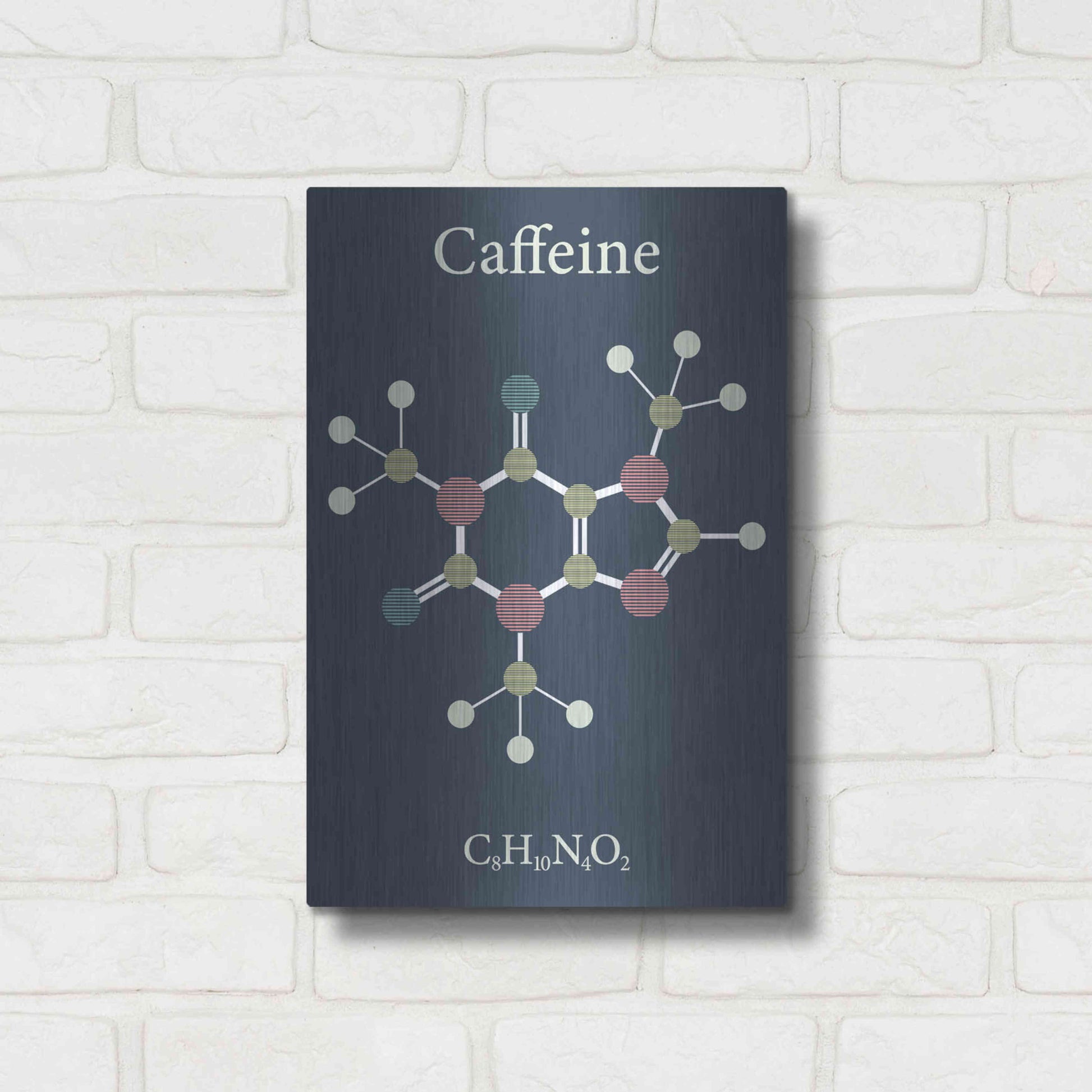 Luxe Metal Art 'Caffeine Molecule' Metal Wall Art,12x16