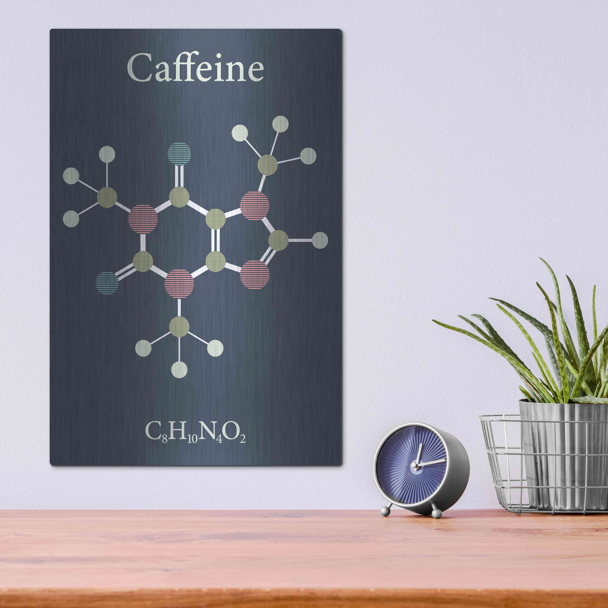 Luxe Metal Art 'Caffeine Molecule' Metal Wall Art,12x16
