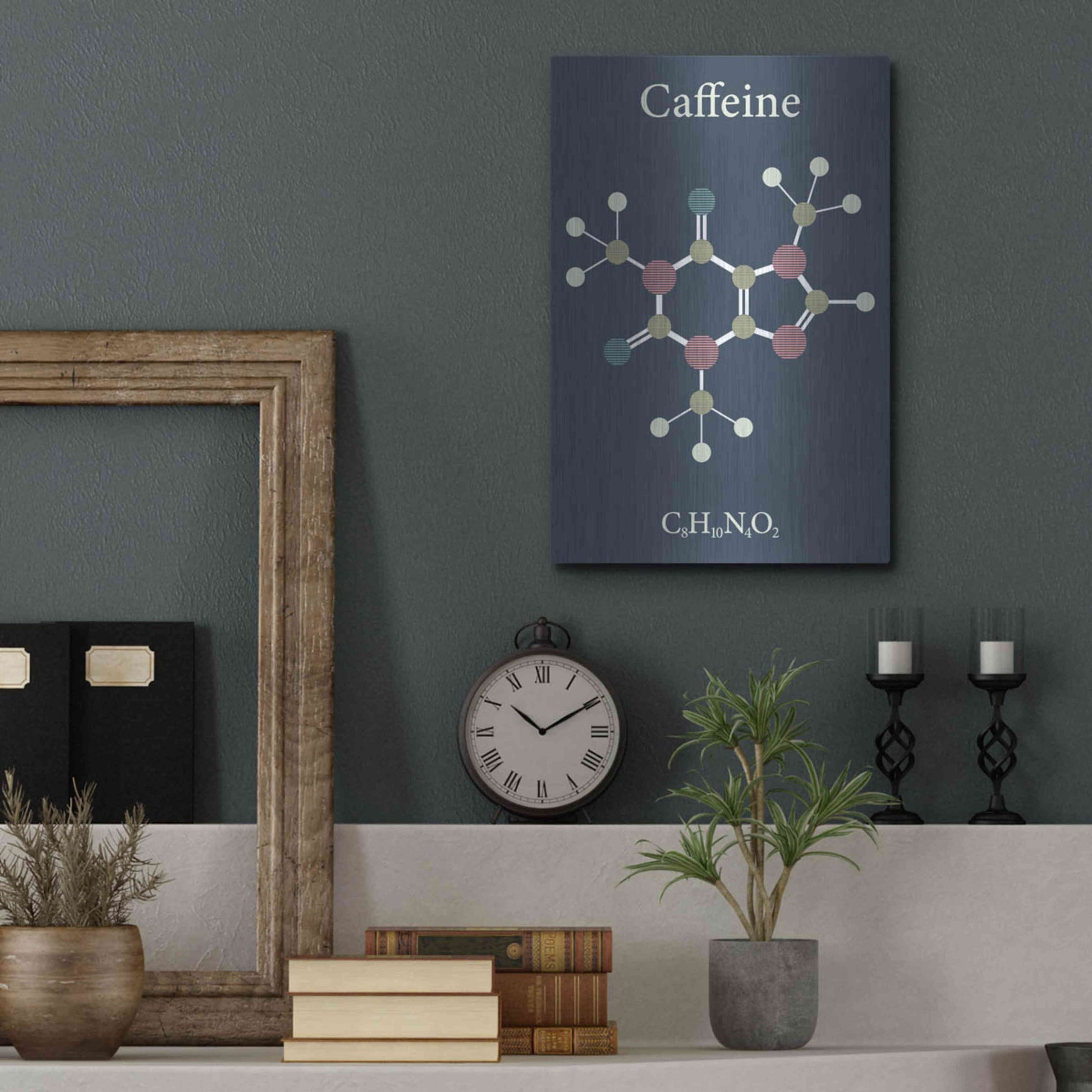 Luxe Metal Art 'Caffeine Molecule' Metal Wall Art,12x16