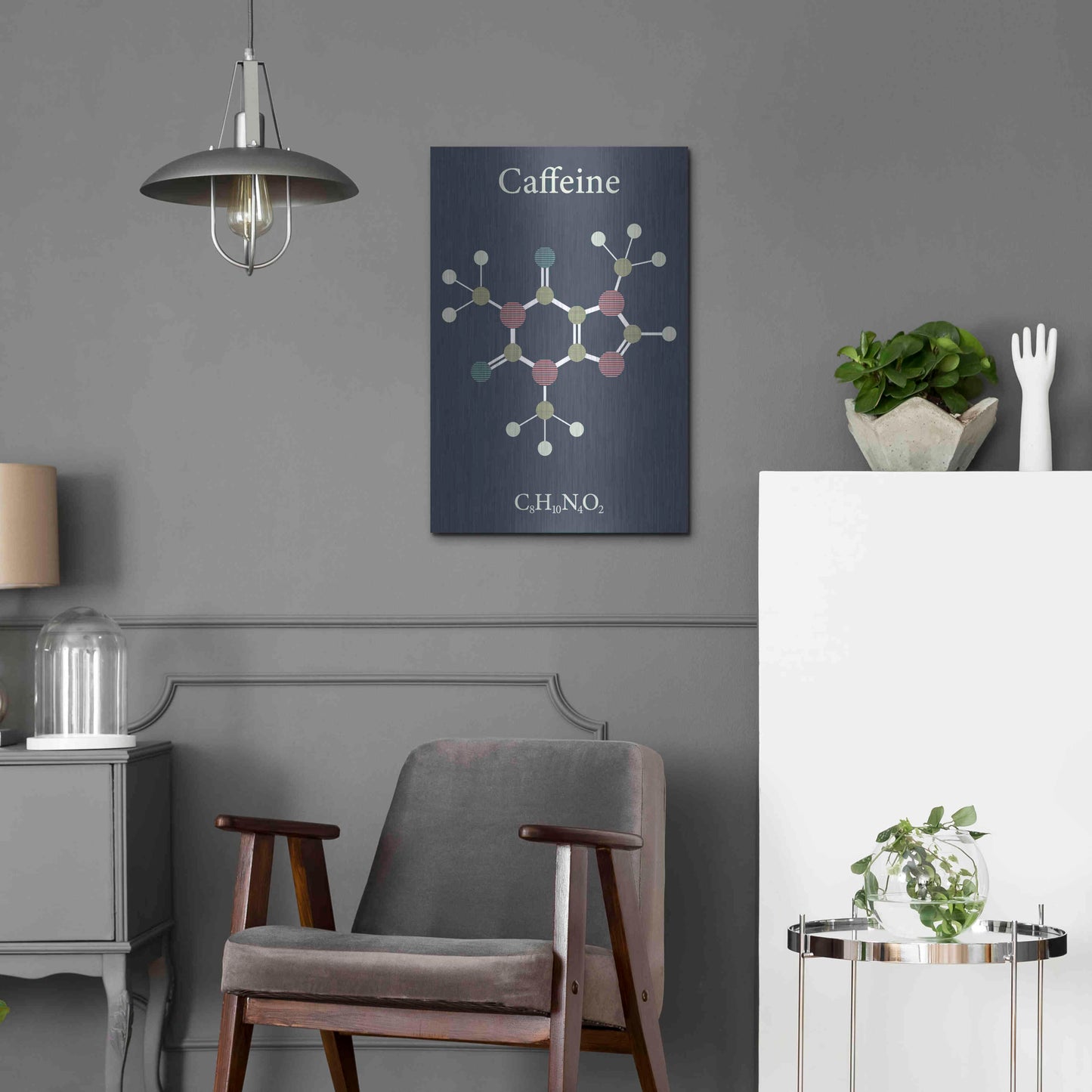 Luxe Metal Art 'Caffeine Molecule' Metal Wall Art,16x24