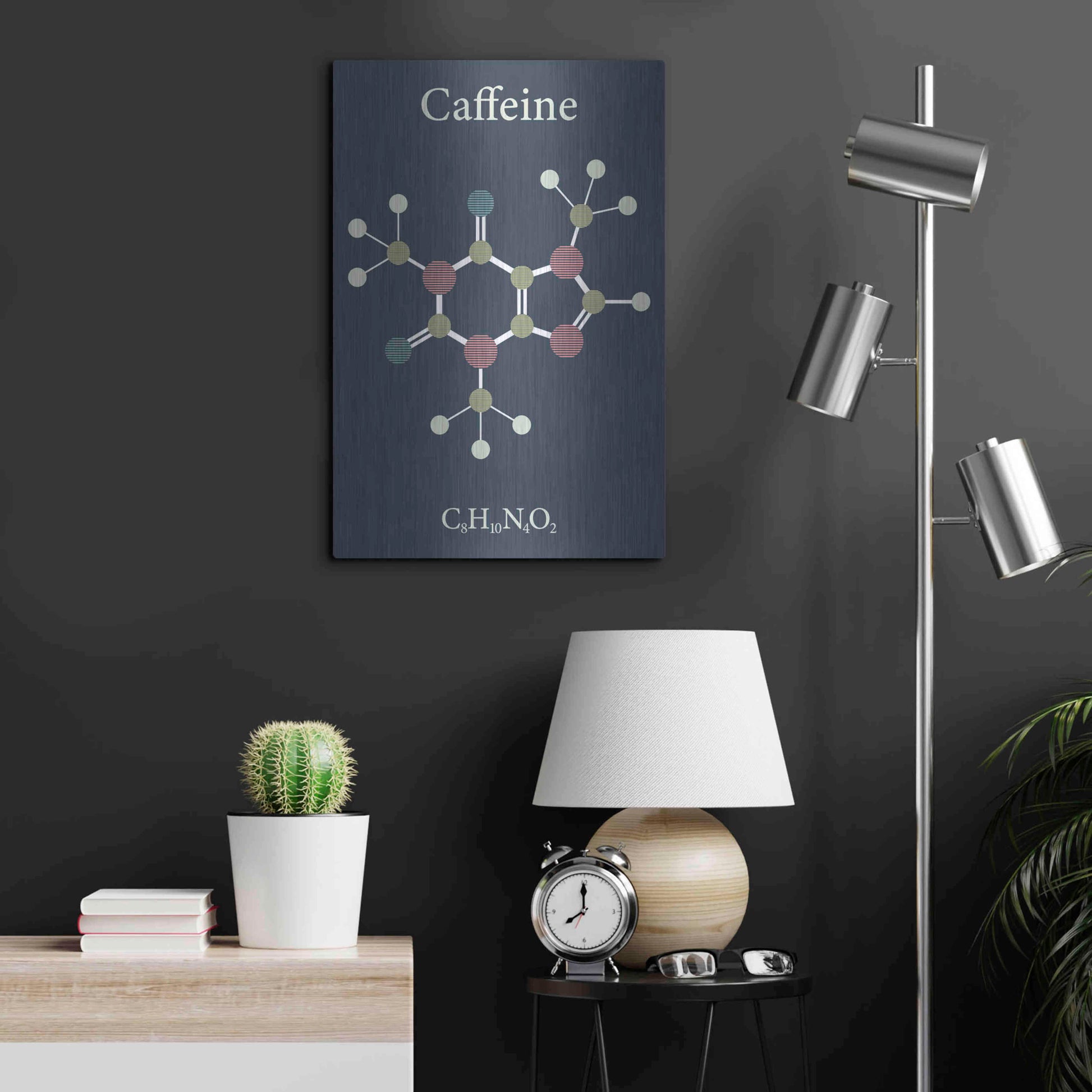 Luxe Metal Art 'Caffeine Molecule' Metal Wall Art,16x24