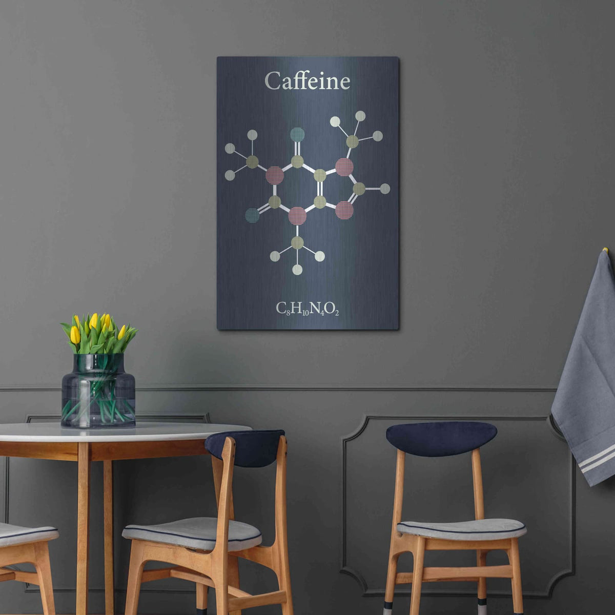 'Caffeine Molecule' by Maxim – Metal Wall Art, 24x36 room view