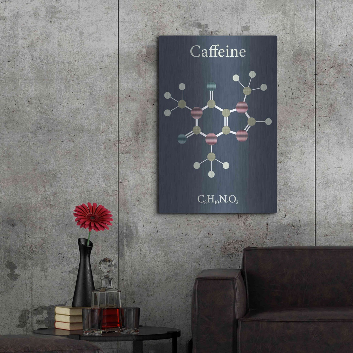 Luxe Metal Art 'Caffeine Molecule' Metal Wall Art,24x36