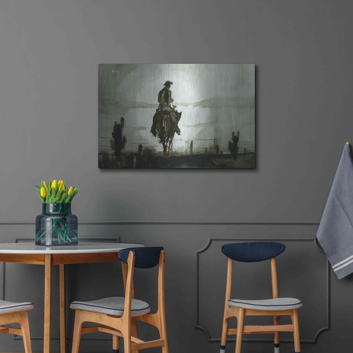 'Luna Vaquero' by Oscar Alvarez Pardo – Metal Wall Art, 36x24 room view