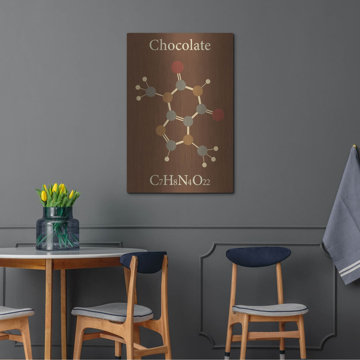 'Chocolate Molecule' by Maxim – Metal Wall Art, 24x36 room view