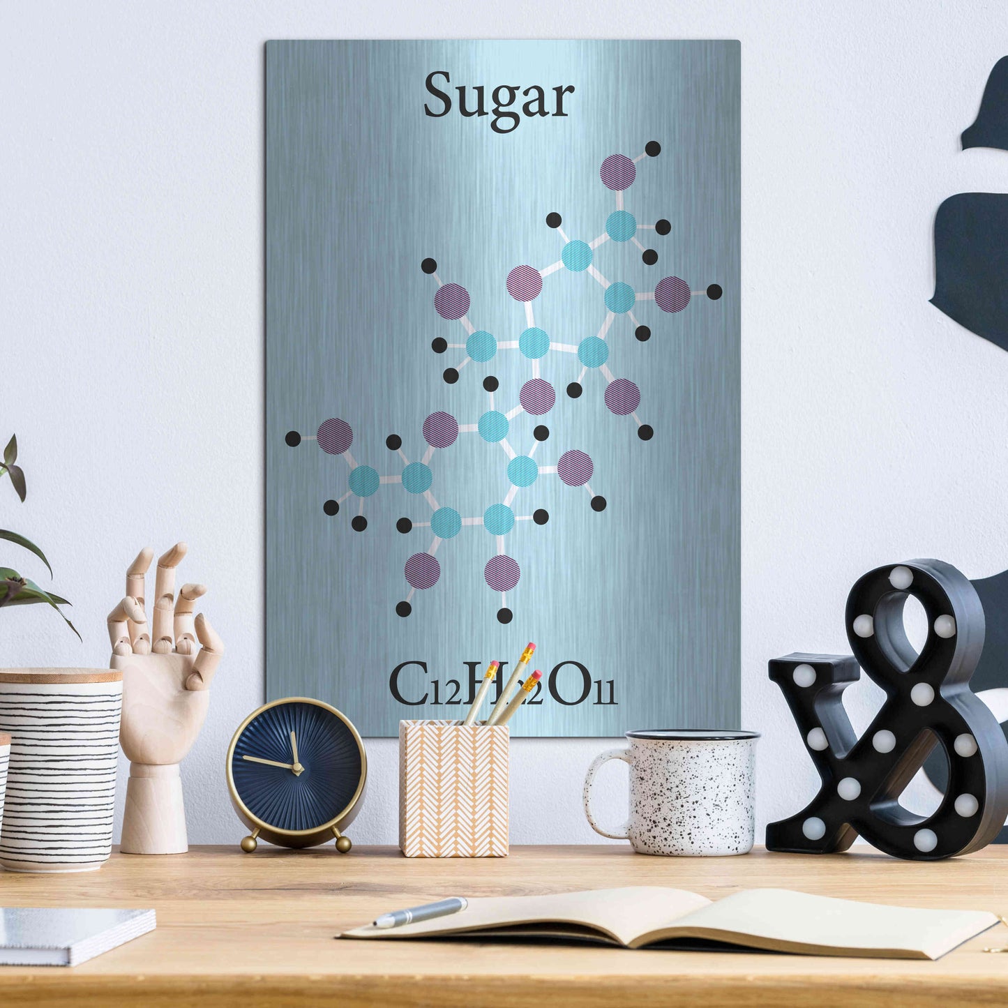 Luxe Metal Art 'Sugar Molecule' Metal Wall Art,12x16