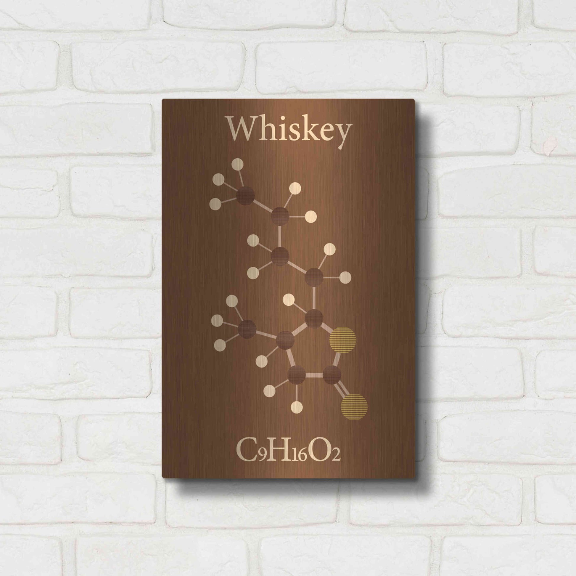 Luxe Metal Art 'Whiskey Molecule' Metal Wall Art,12x16