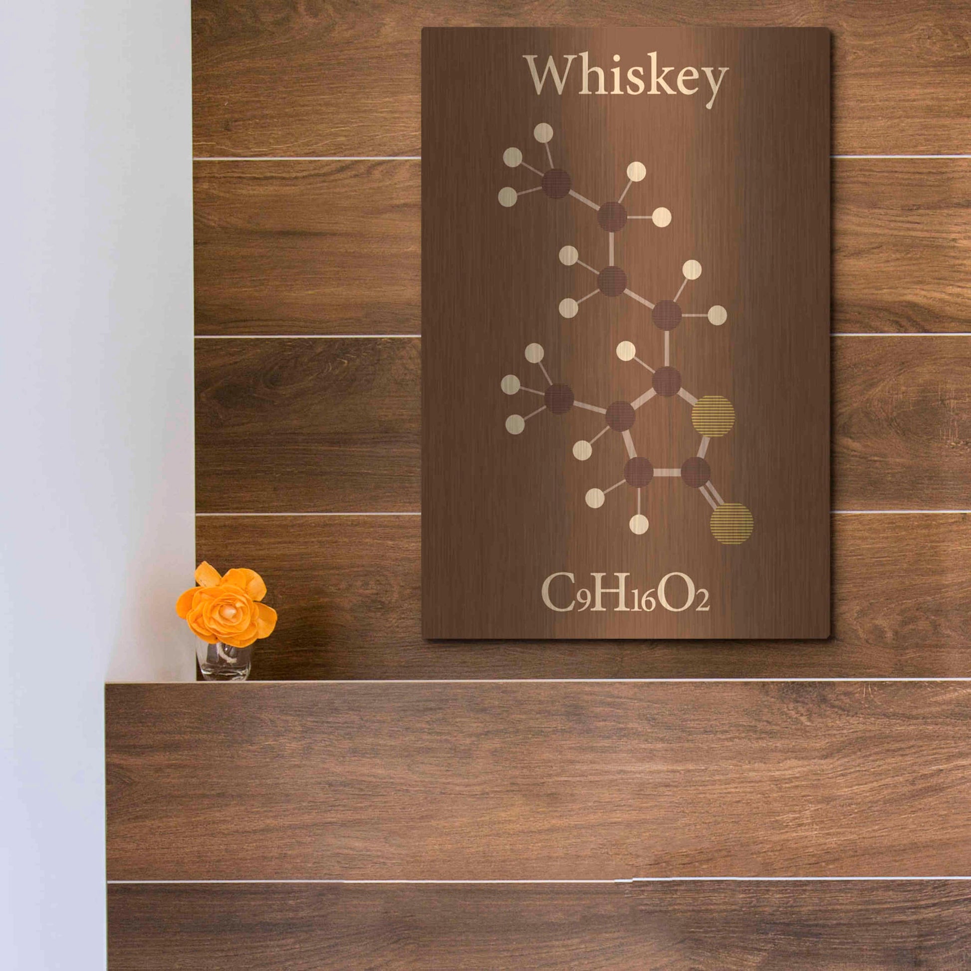 Luxe Metal Art 'Whiskey Molecule' Metal Wall Art,12x16
