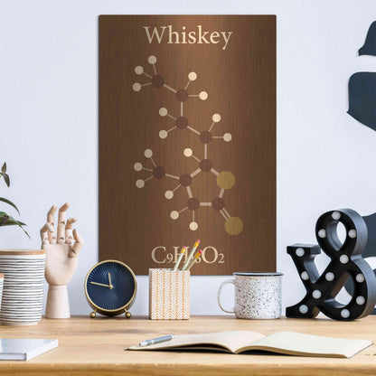 Luxe Metal Art 'Whiskey Molecule' Metal Wall Art,12x16