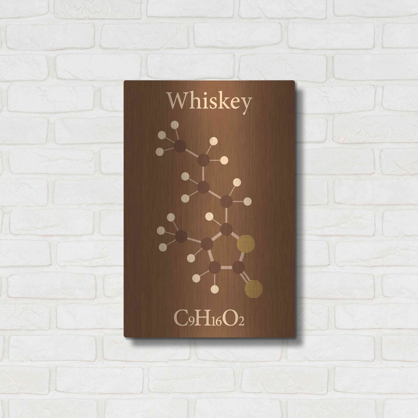 Luxe Metal Art 'Whiskey Molecule' Metal Wall Art,16x24