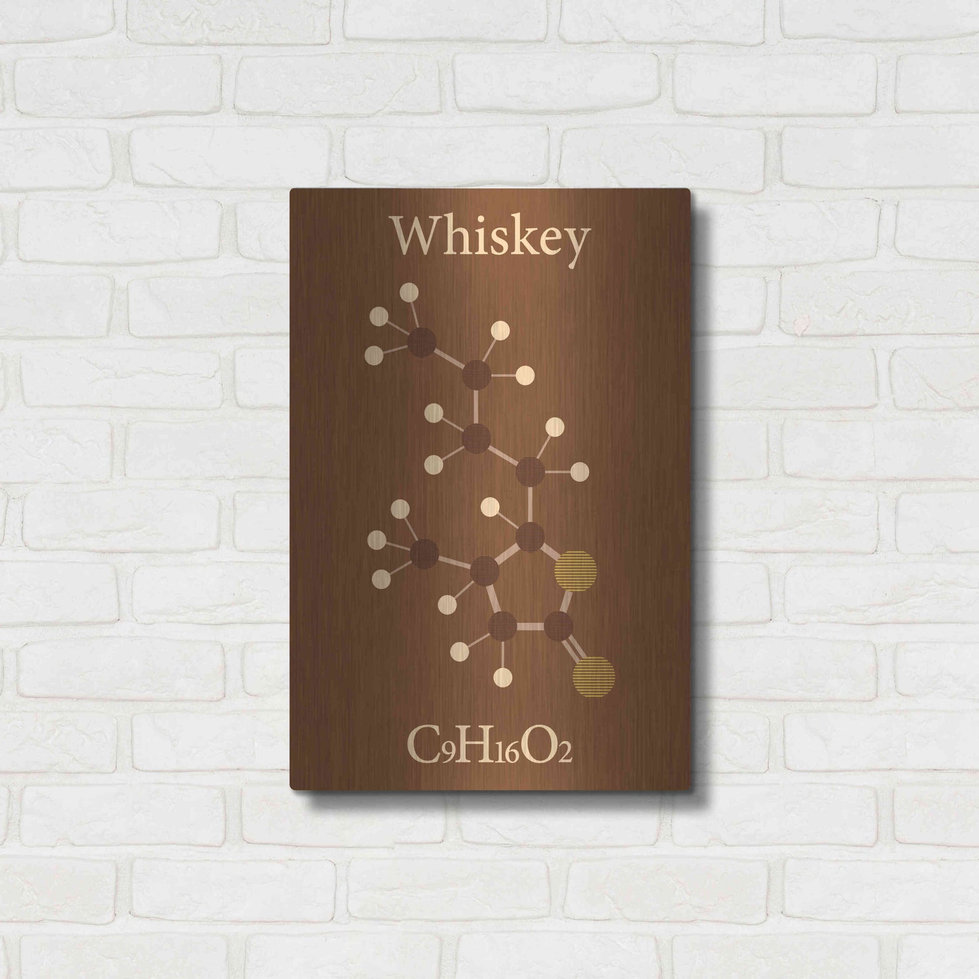 Luxe Metal Art 'Whiskey Molecule' Metal Wall Art,16x24