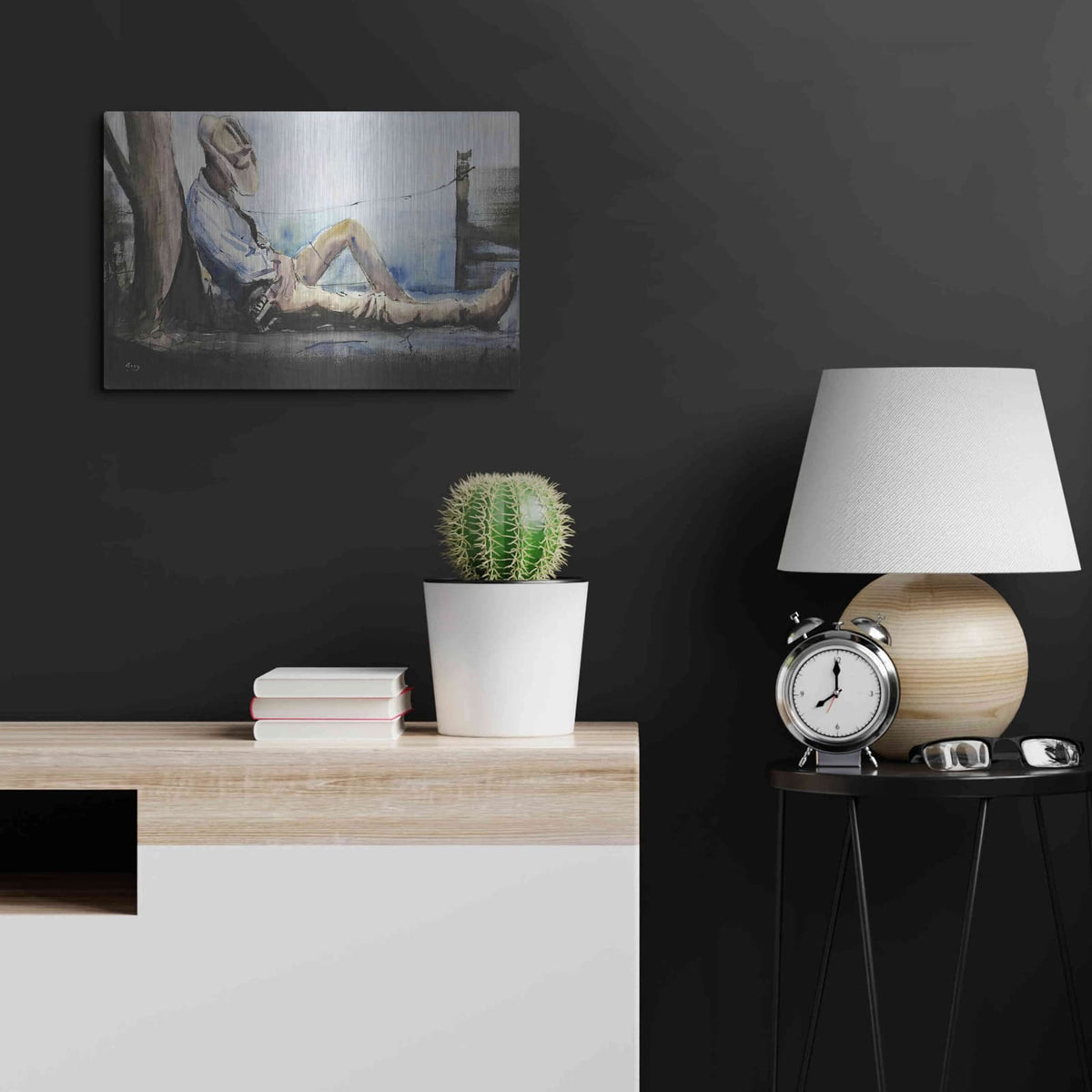 'Nap Time' by Oscar Alvarez Pardo – Metal Wall Art, 24x16 room view