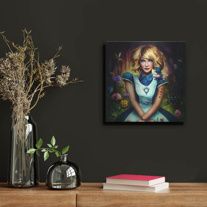 Luxe Metal Art 'Alice in Wonderland' by JoJoesArt, Metal Wall Art,12x12