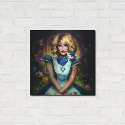 Luxe Metal Art 'Alice in Wonderland' by JoJoesArt, Metal Wall Art,24x24