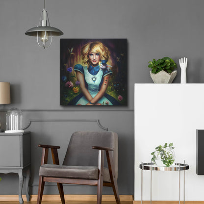 Luxe Metal Art 'Alice in Wonderland' by JoJoesArt, Metal Wall Art,24x24