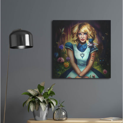 Luxe Metal Art 'Alice in Wonderland' by JoJoesArt, Metal Wall Art,24x24