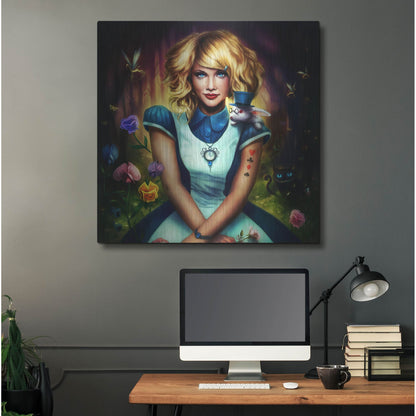 Luxe Metal Art 'Alice in Wonderland' by JoJoesArt, Metal Wall Art,36x36