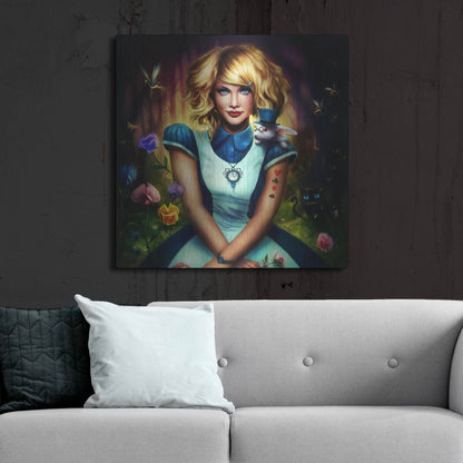 Luxe Metal Art 'Alice in Wonderland' by JoJoesArt, Metal Wall Art,36x36