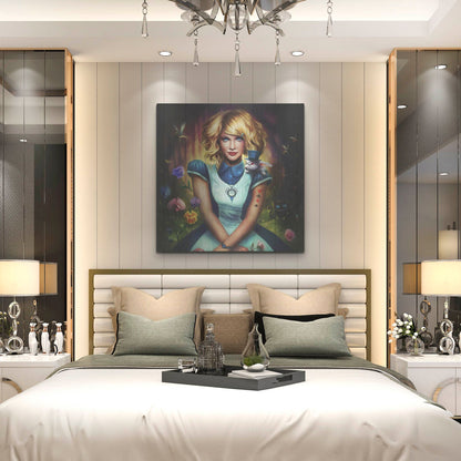 Luxe Metal Art 'Alice in Wonderland' by JoJoesArt, Metal Wall Art,36x36
