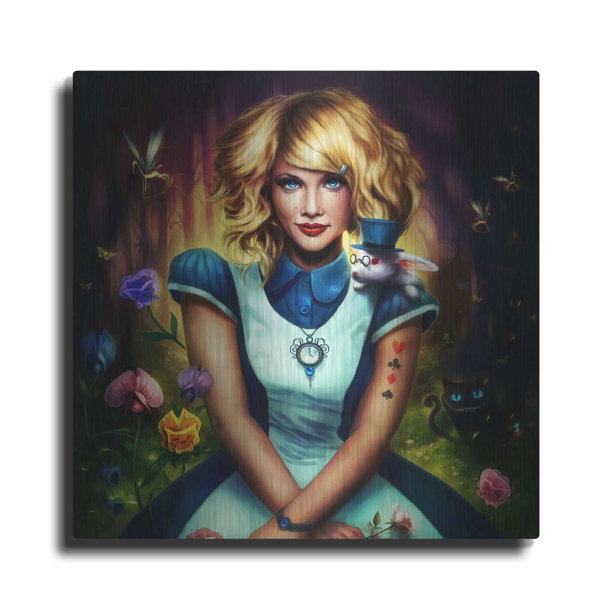 Luxe Metal Art 'Alice in Wonderland' by JoJoesArt, Metal Wall Art