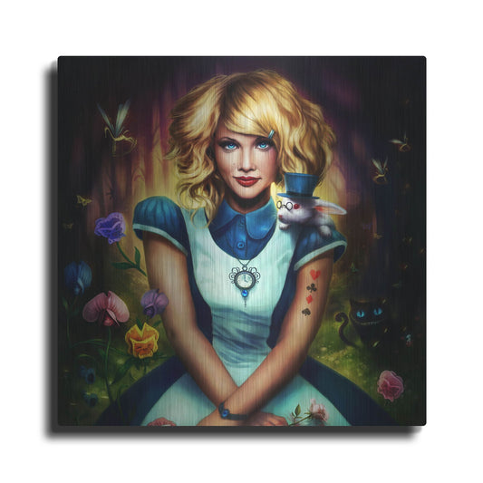 Luxe Metal Art 'Alice in Wonderland' by JoJoesArt, Metal Wall Art