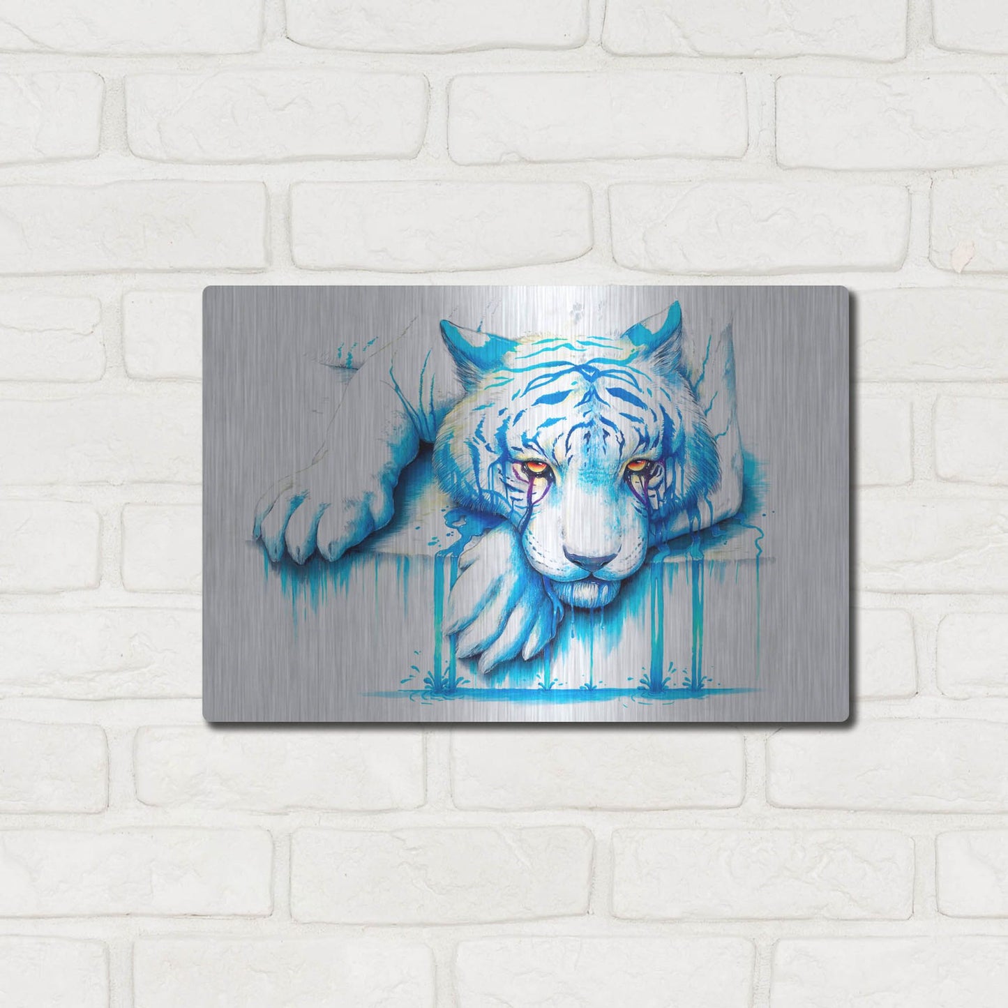 Luxe Metal Art 'Blue Tears' by JoJoesArt, Metal Wall Art,16x12