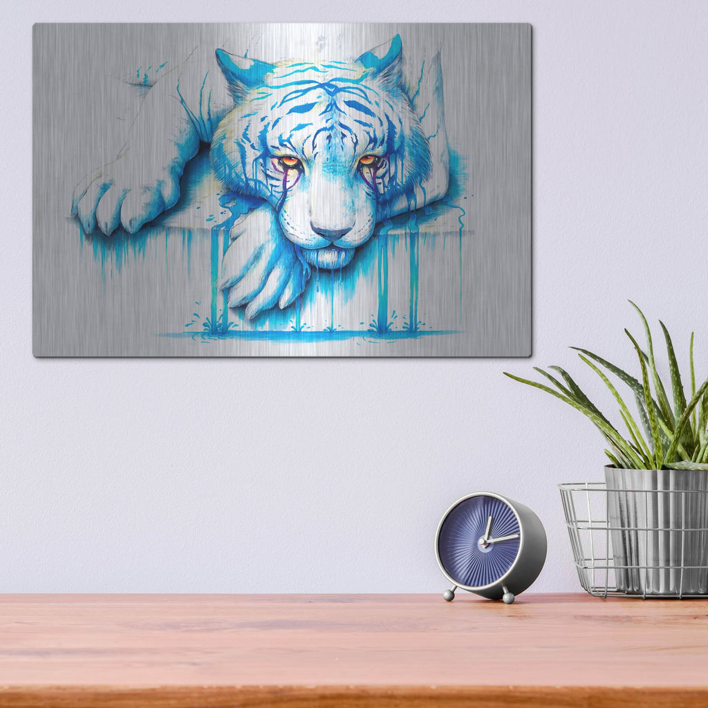 Luxe Metal Art 'Blue Tears' by JoJoesArt, Metal Wall Art,16x12