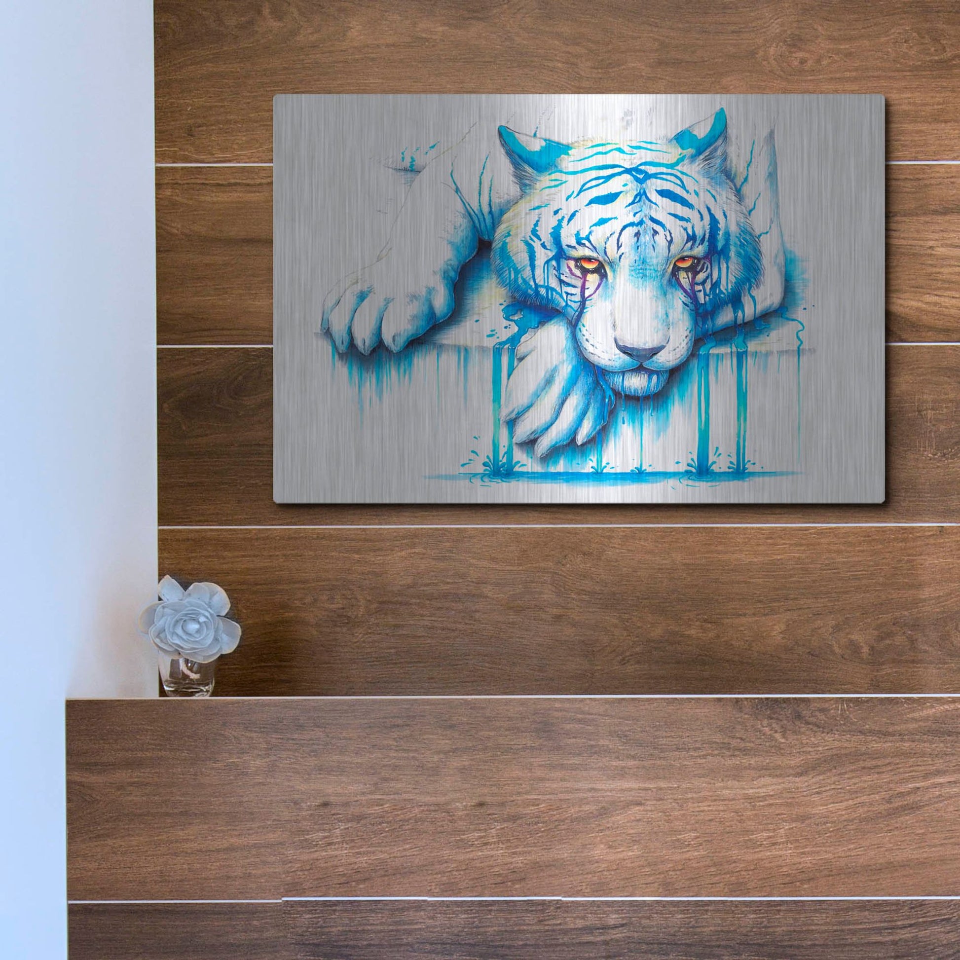 Luxe Metal Art 'Blue Tears' by JoJoesArt, Metal Wall Art,16x12