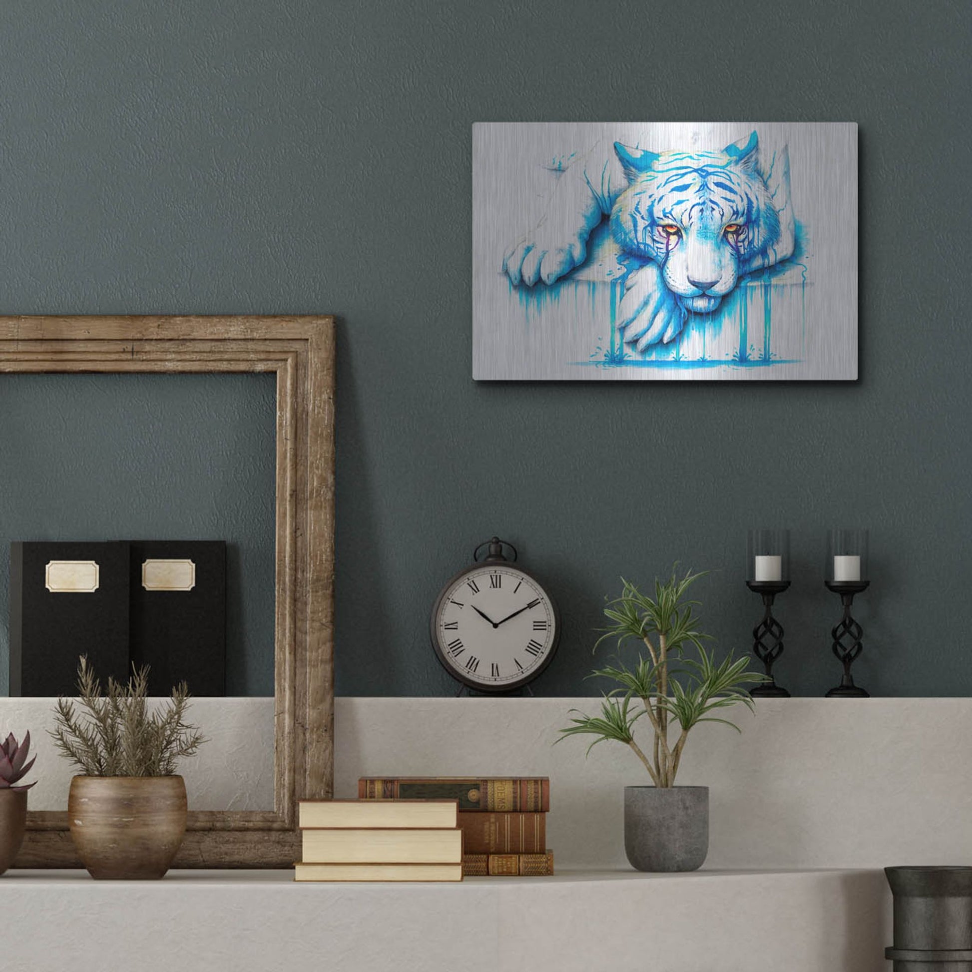 Luxe Metal Art 'Blue Tears' by JoJoesArt, Metal Wall Art,16x12