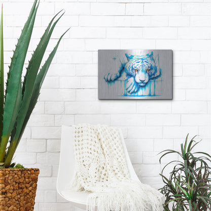 Luxe Metal Art 'Blue Tears' by JoJoesArt, Metal Wall Art,16x12