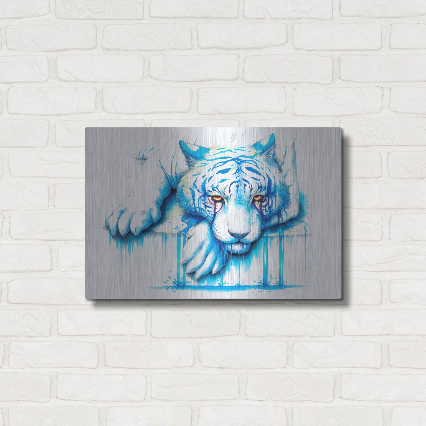 Luxe Metal Art 'Blue Tears' by JoJoesArt, Metal Wall Art,24x16