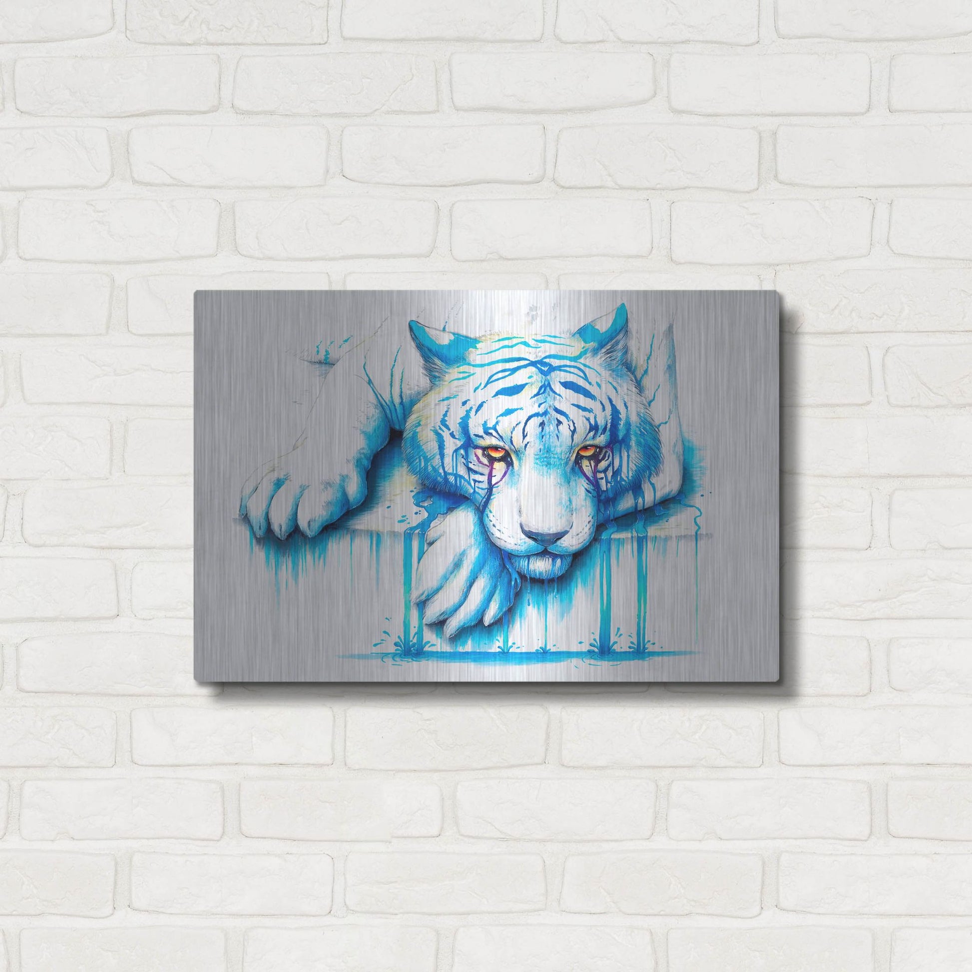 Luxe Metal Art 'Blue Tears' by JoJoesArt, Metal Wall Art,24x16