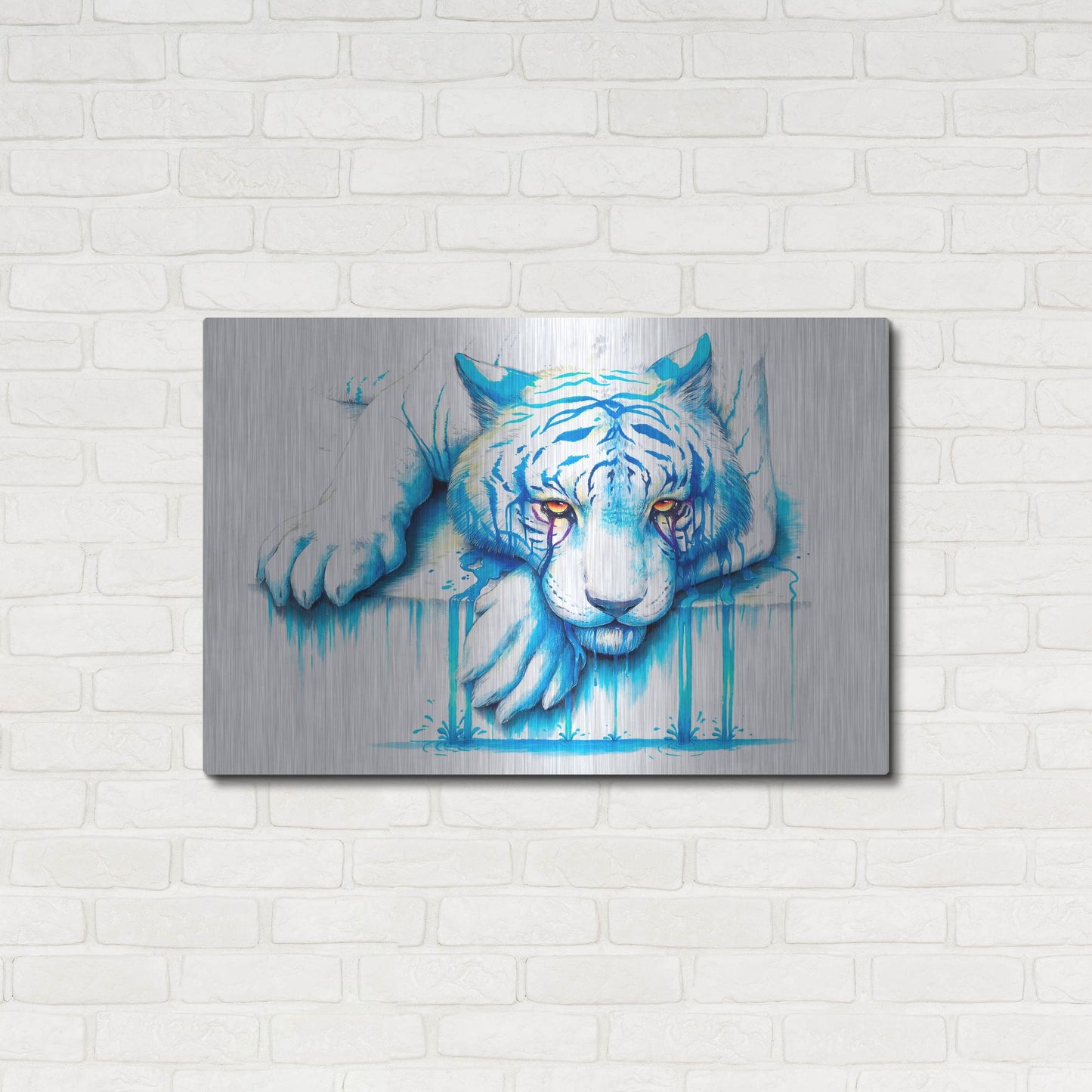 Luxe Metal Art 'Blue Tears' by JoJoesArt, Metal Wall Art,36x24