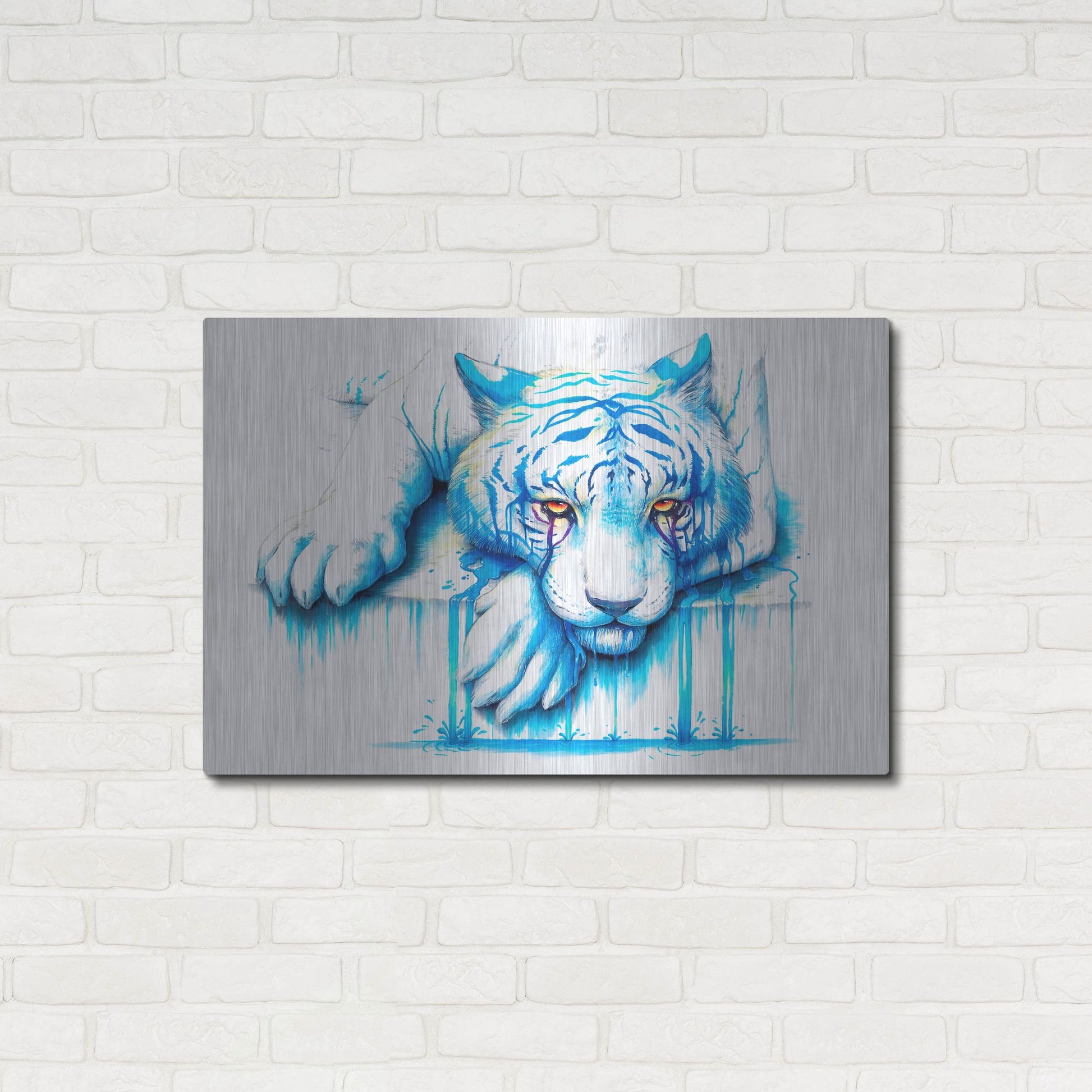 Luxe Metal Art 'Blue Tears' by JoJoesArt, Metal Wall Art,36x24