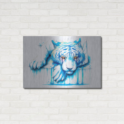 Luxe Metal Art 'Blue Tears' by JoJoesArt, Metal Wall Art,36x24