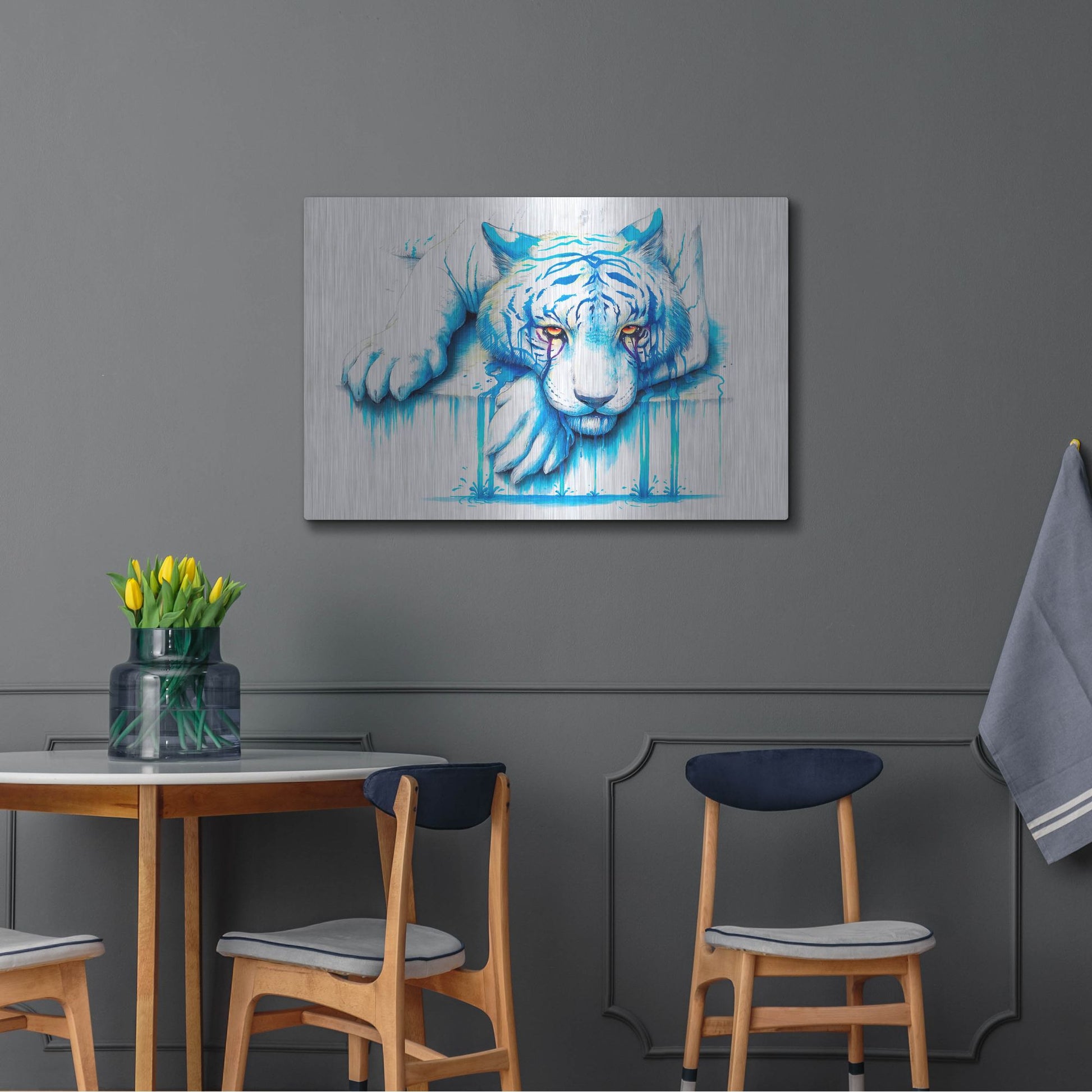 Luxe Metal Art 'Blue Tears' by JoJoesArt, Metal Wall Art,36x24