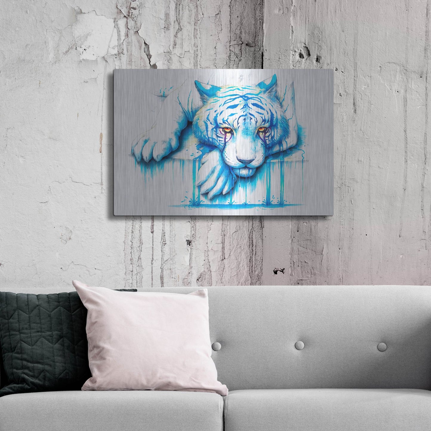 Luxe Metal Art 'Blue Tears' by JoJoesArt, Metal Wall Art,36x24