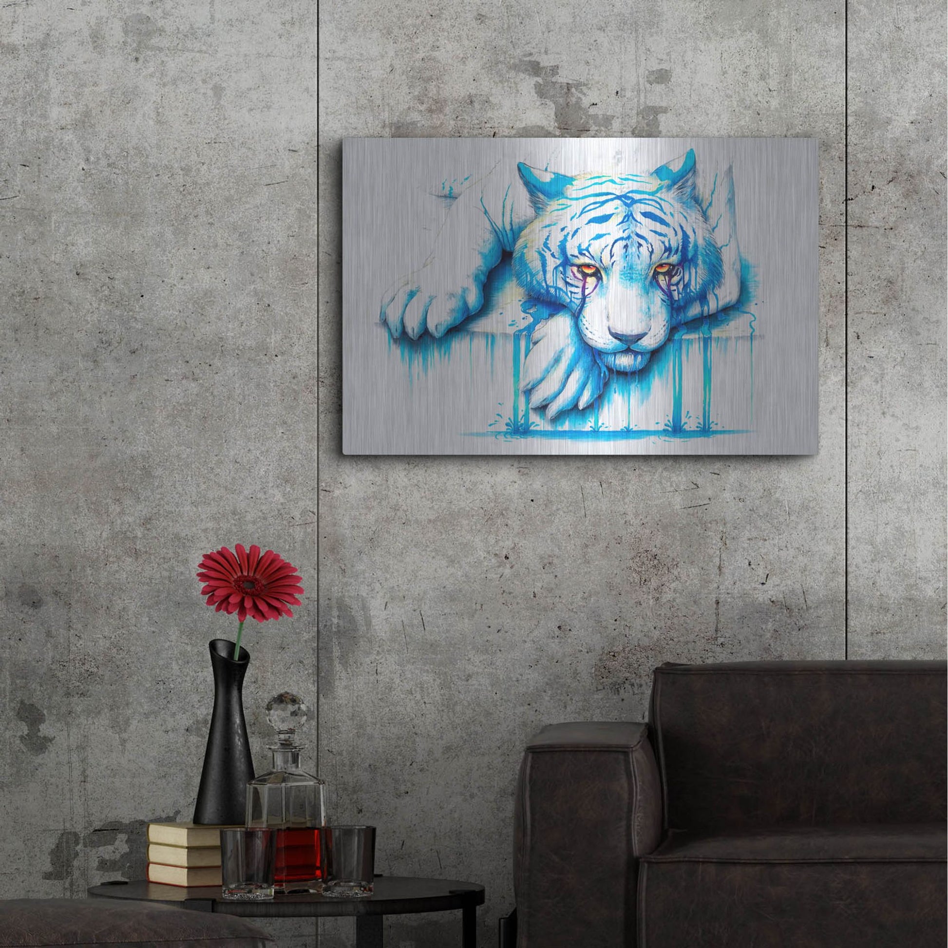 Luxe Metal Art 'Blue Tears' by JoJoesArt, Metal Wall Art,36x24