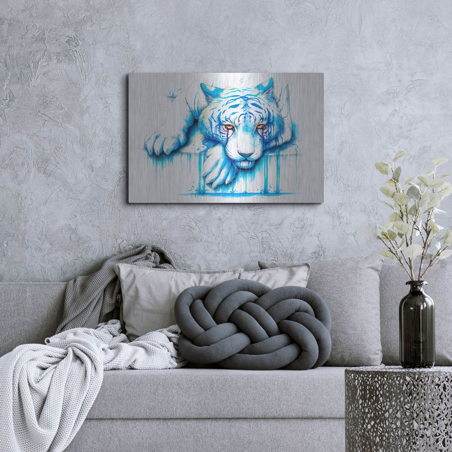 Luxe Metal Art 'Blue Tears' by JoJoesArt, Metal Wall Art,36x24