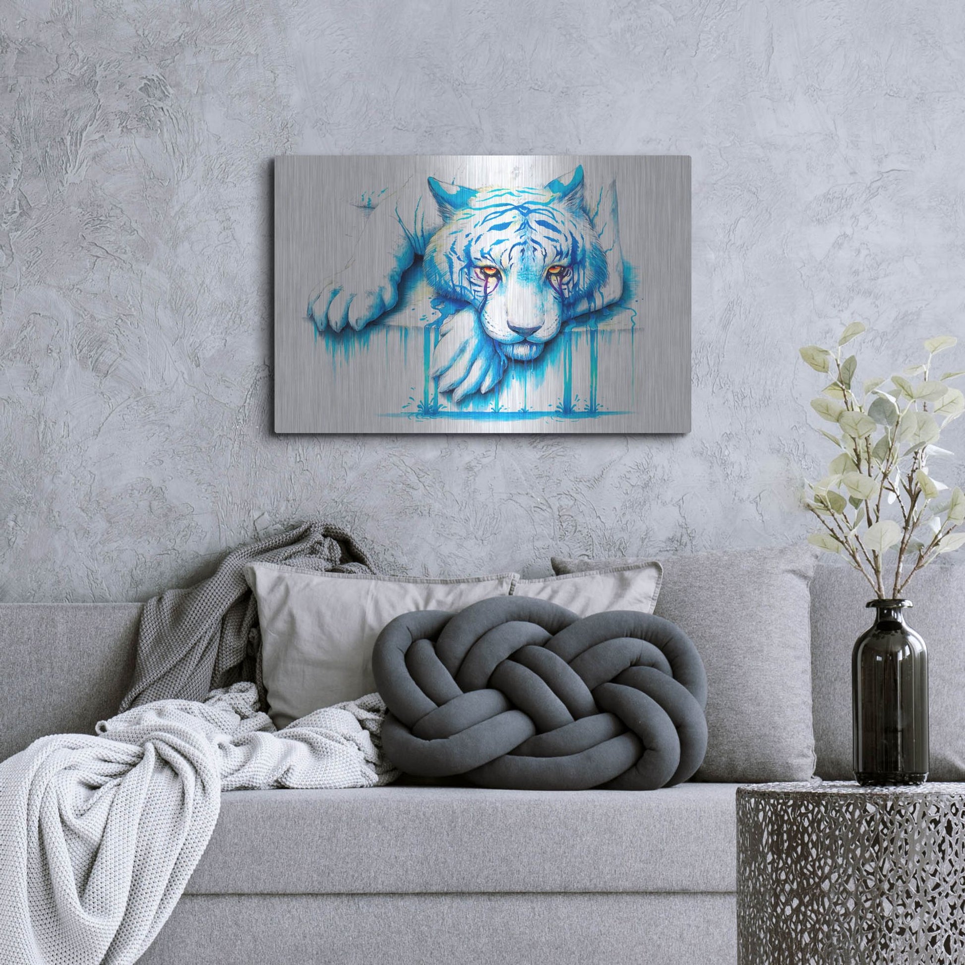 Luxe Metal Art 'Blue Tears' by JoJoesArt, Metal Wall Art,36x24