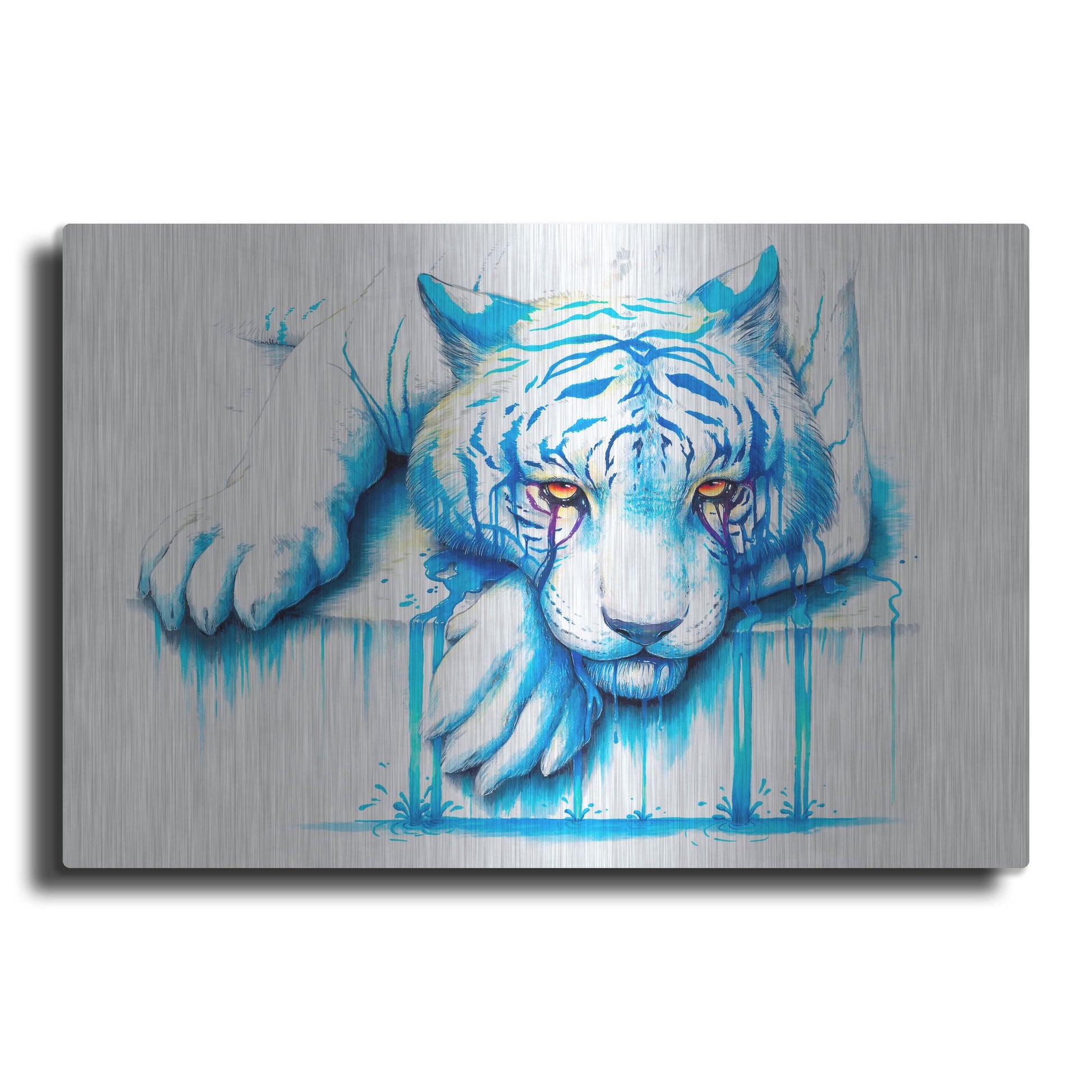 Luxe Metal Art 'Blue Tears' by JoJoesArt, Metal Wall Art