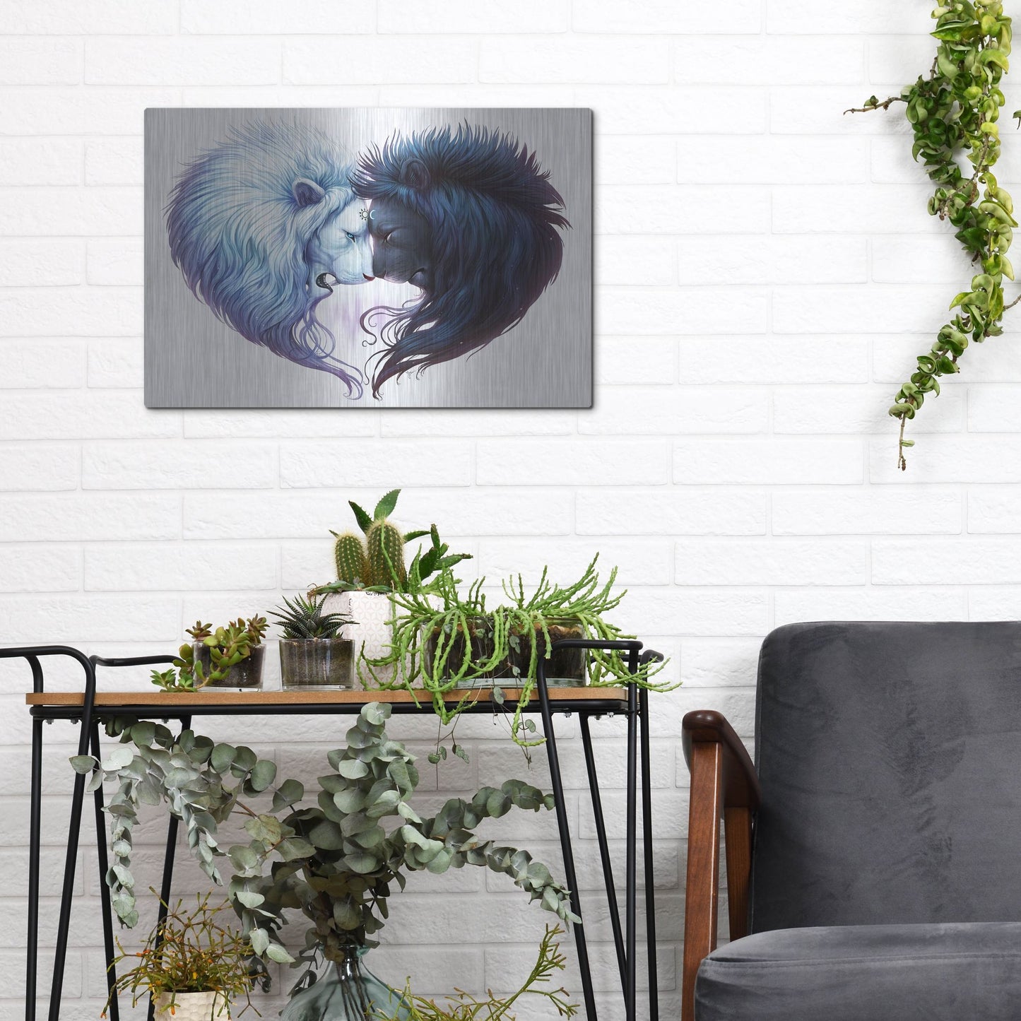 Luxe Metal Art 'Brotherhood' by JoJoesArt, Metal Wall Art,16x12