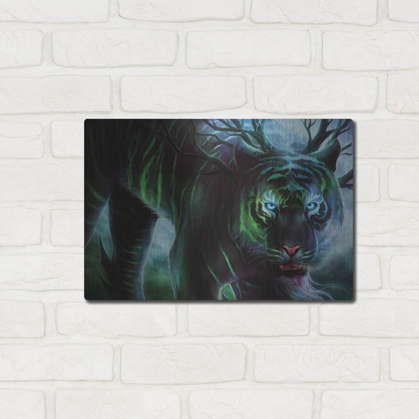 Luxe Metal Art 'Cold Stare' by JoJoesArt, Metal Wall Art,16x12