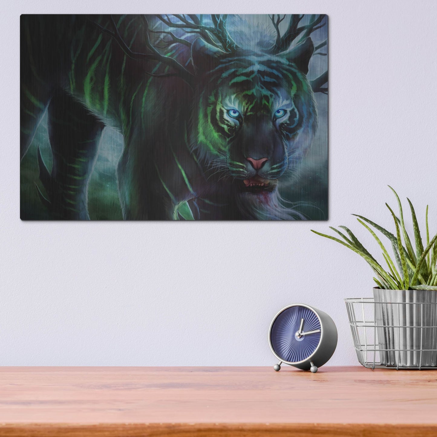 Luxe Metal Art 'Cold Stare' by JoJoesArt, Metal Wall Art,16x12