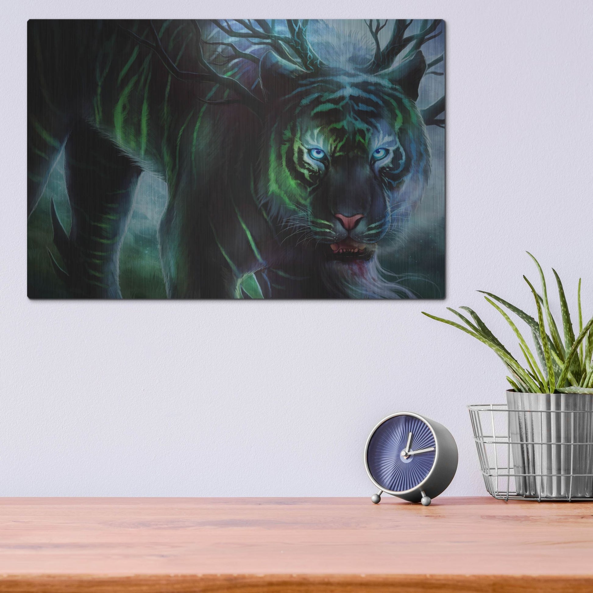 Luxe Metal Art 'Cold Stare' by JoJoesArt, Metal Wall Art,16x12