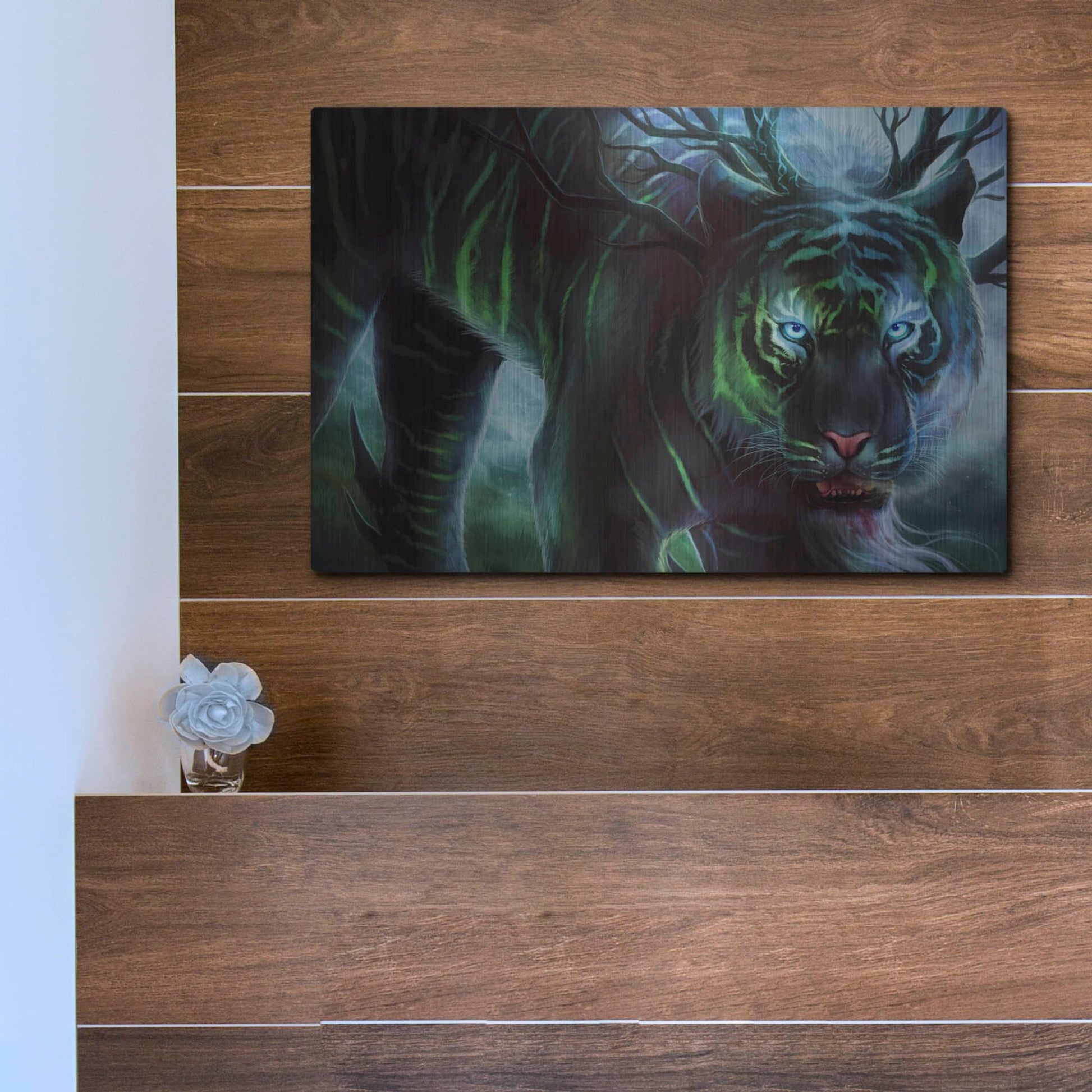 Luxe Metal Art 'Cold Stare' by JoJoesArt, Metal Wall Art,16x12