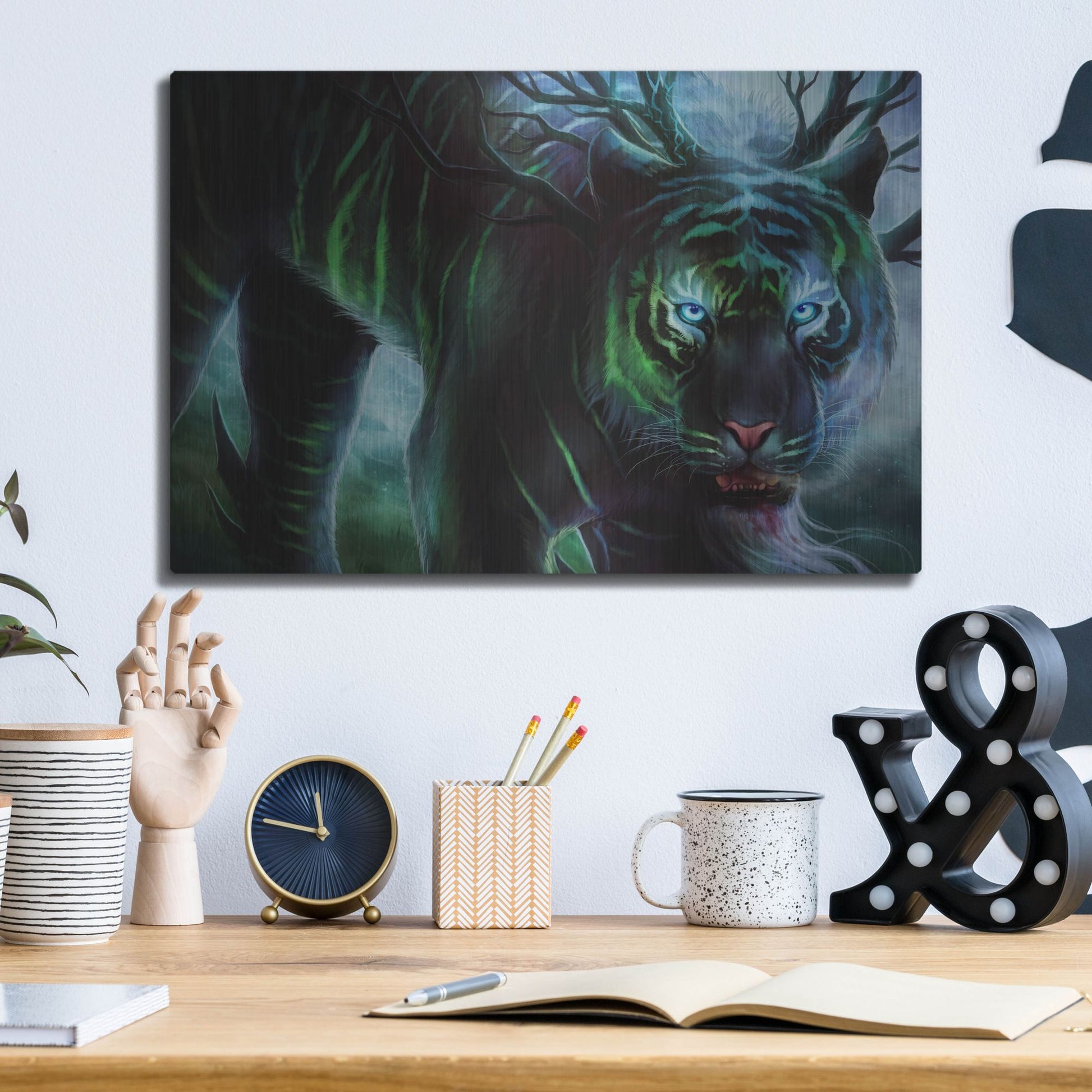 Luxe Metal Art 'Cold Stare' by JoJoesArt, Metal Wall Art,16x12