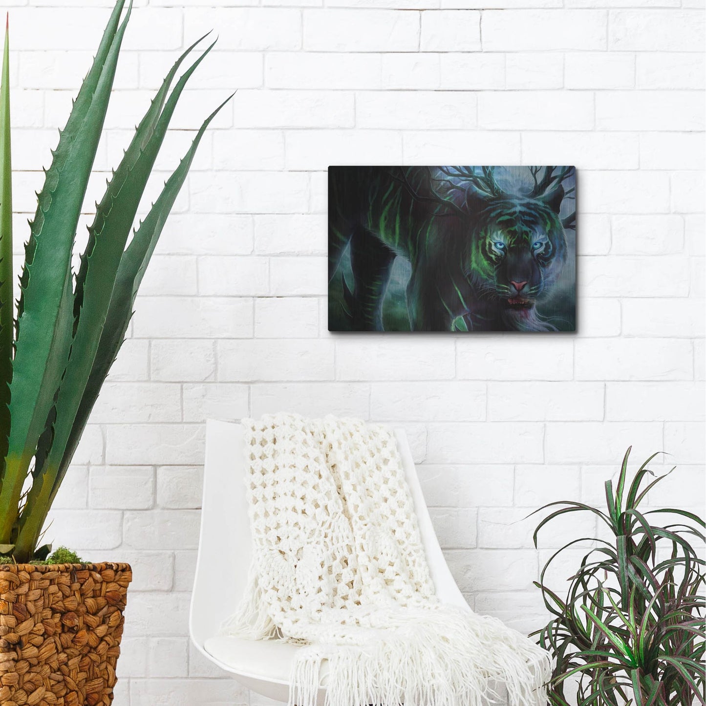 Luxe Metal Art 'Cold Stare' by JoJoesArt, Metal Wall Art,16x12