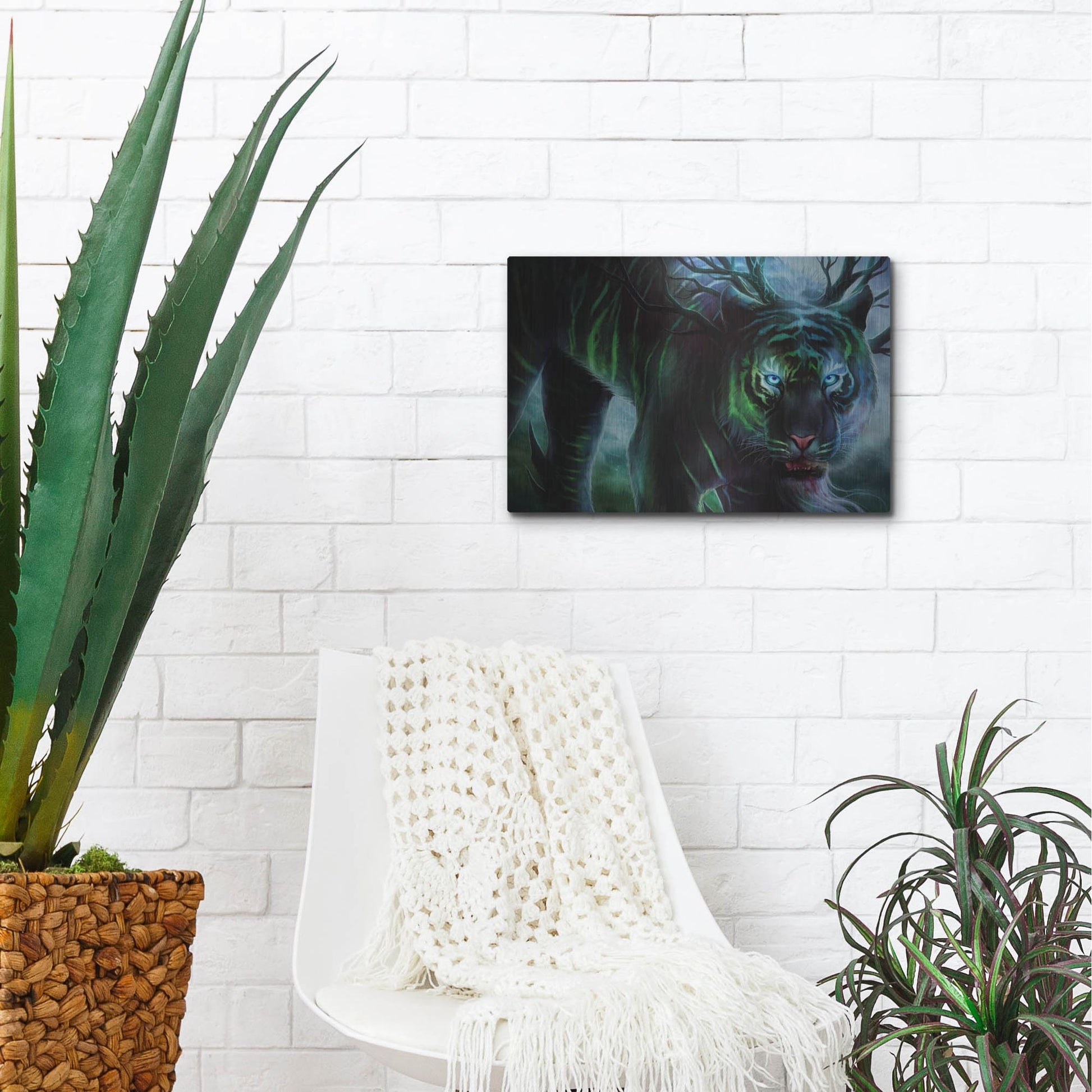 Luxe Metal Art 'Cold Stare' by JoJoesArt, Metal Wall Art,16x12