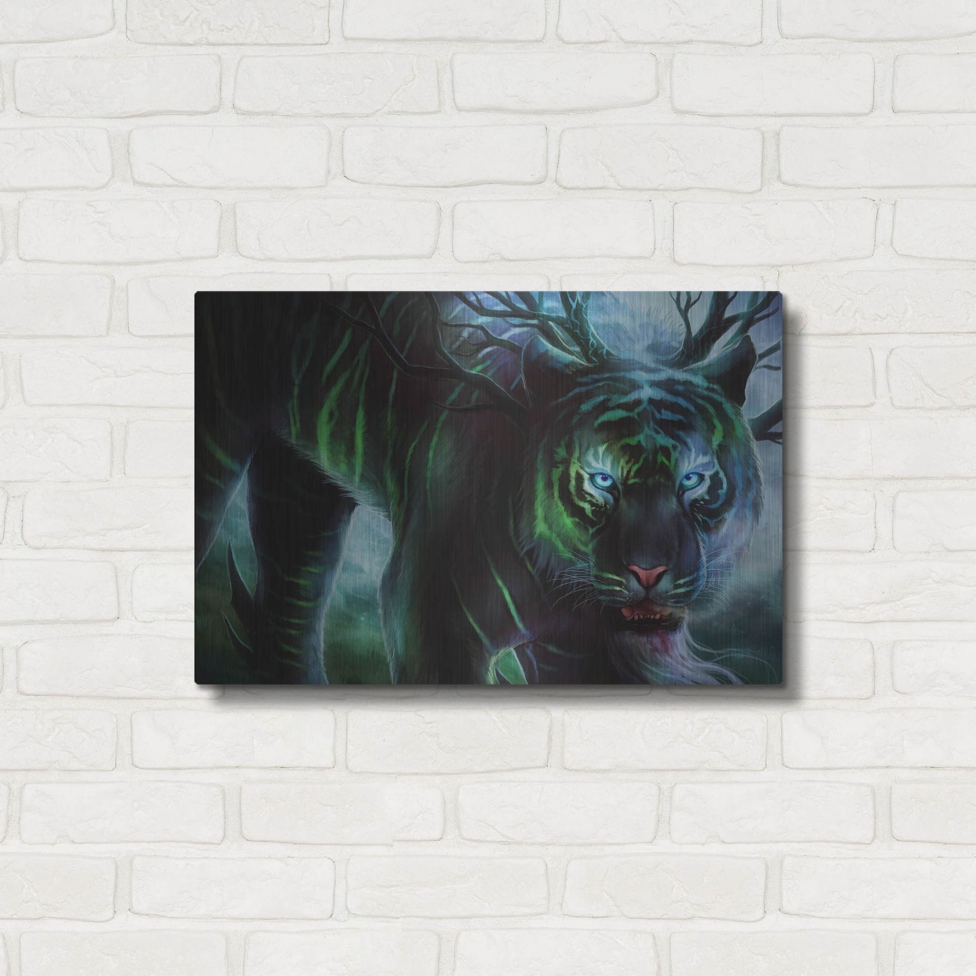 Luxe Metal Art 'Cold Stare' by JoJoesArt, Metal Wall Art,24x16